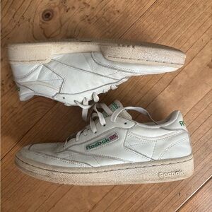 Reebok White and Green Sneakers